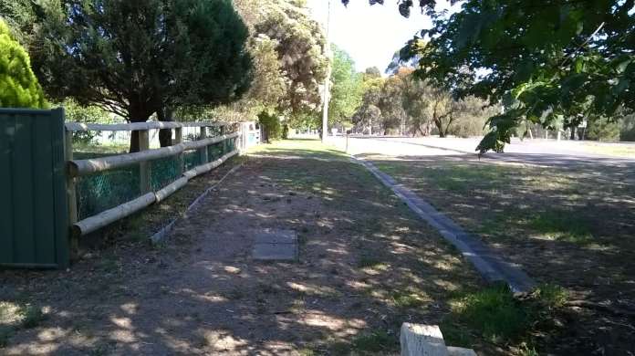 ... straight ahead? If we go this way, we walk on the far side in case Vika wants to do her business ...