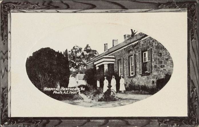 postcard, c 1916, Heathcote Hospital, Victoria